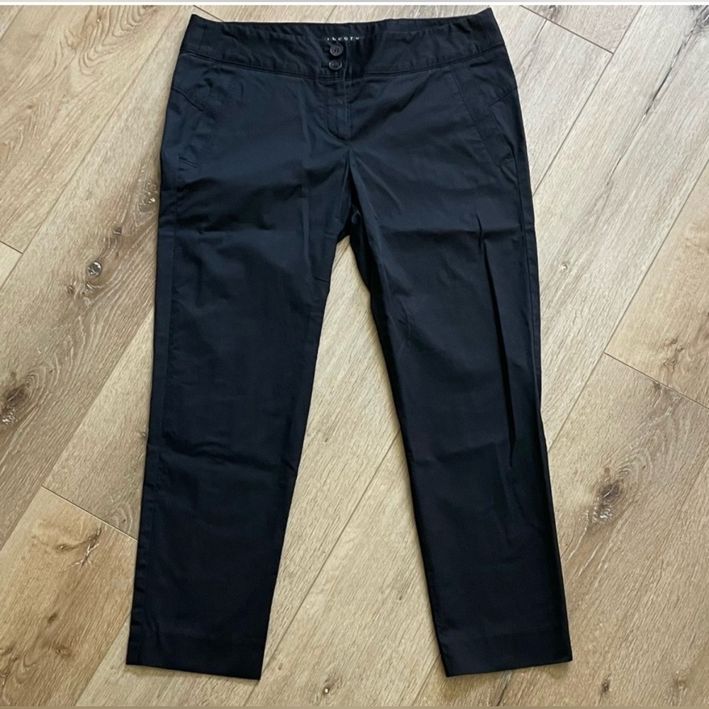 Theory Black Button-Detail ankle stretch size 4